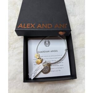 Alex and Ani Guardian Angel Charm Bangle Bracelet | Silver & Gold Tone